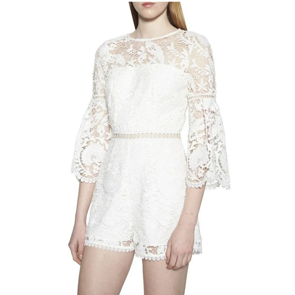 Aijek Padua Embroidered Romper Size 3 White - Picture 5 of 13